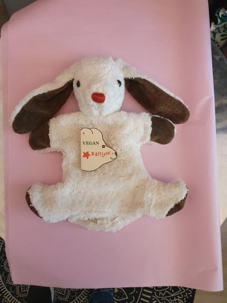 Kallisto Handpuppe Hase weiss VEGAN